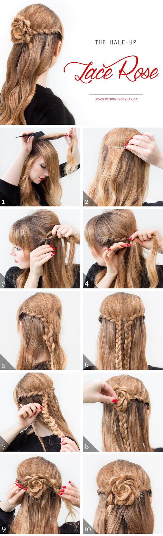 Easy Step by step hair tutorials for long hair