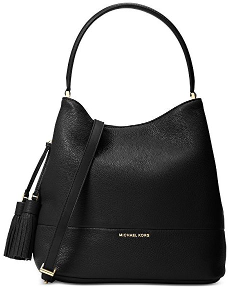 Michael Kors Kip Large Leather Bucket Handbag (Black)