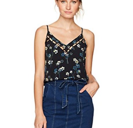 Ella moss Women's Adara Floral Tank, Black, L