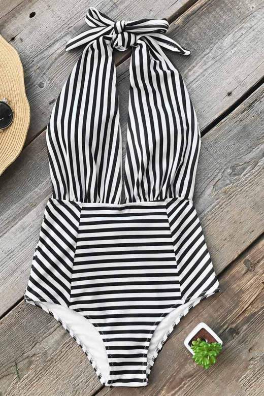 Farewell Cambridge Stripe One-piece Swimsuit