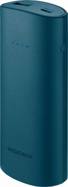 Insignia™ - 5,200 mAh Portable Charger for Most USB-Enabled Devices - Blue - Front_Zoom