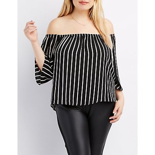 Image result for off the shoulder tops plus size