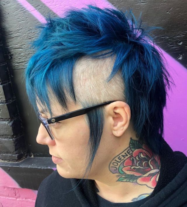 Daring fantasy blue short hairstyle