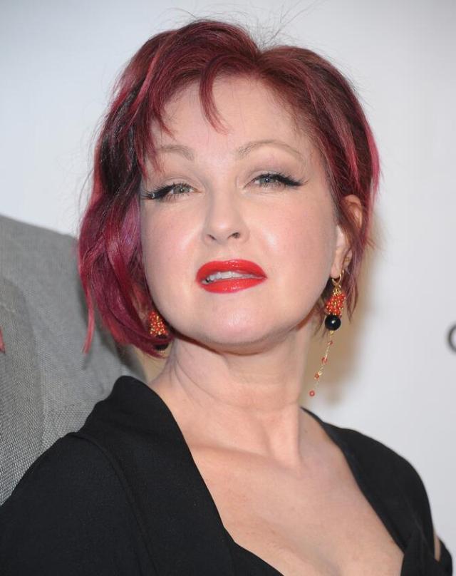 Cyndi Lauper Inverted Bob Hairstyle