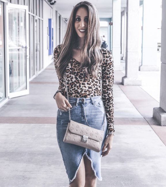 80s-Leopard-Shirt-and-Jean-Skirt