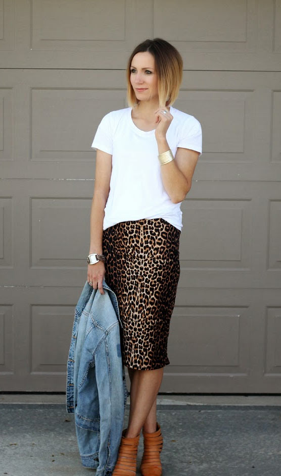 Leopard Skirt with Boots