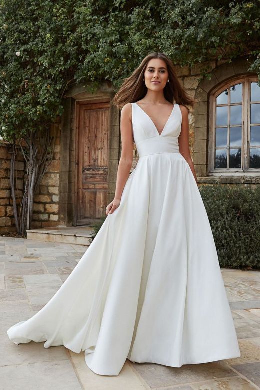 Jenny Yoo - Channing in 2020 | Asymmetrical wedding dress, Wedding dresses near me, Cold shoulder wedding dress