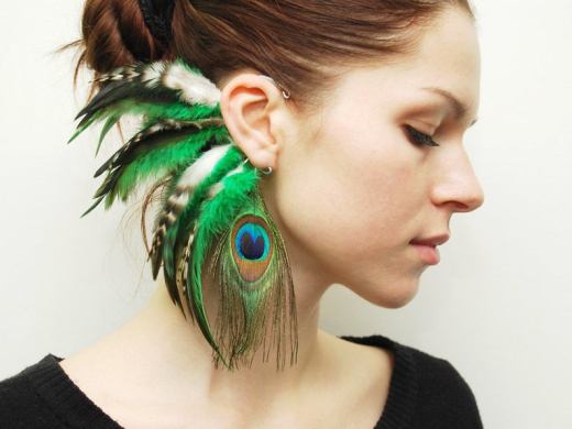 Feather Ear Cuff Ear Cuff Feather Earrings Hippie Hair image 0