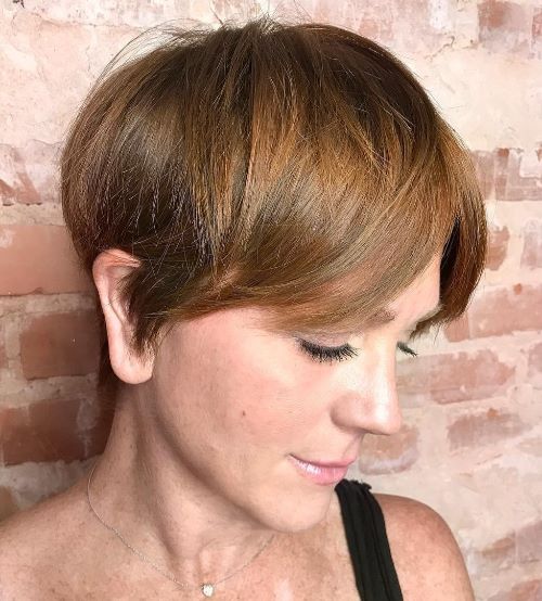 Pixie cut with curtain bangs