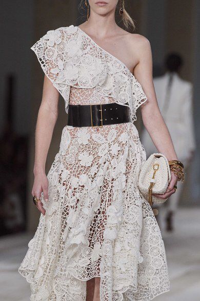 White round pattern summer dress Alexander McQueen Spring 2020 Ready-to-Wear