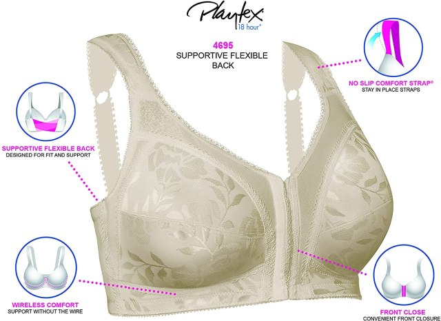 Playtex - Women's 18-Hour Front-Close Wire-free Bra with Flex Back