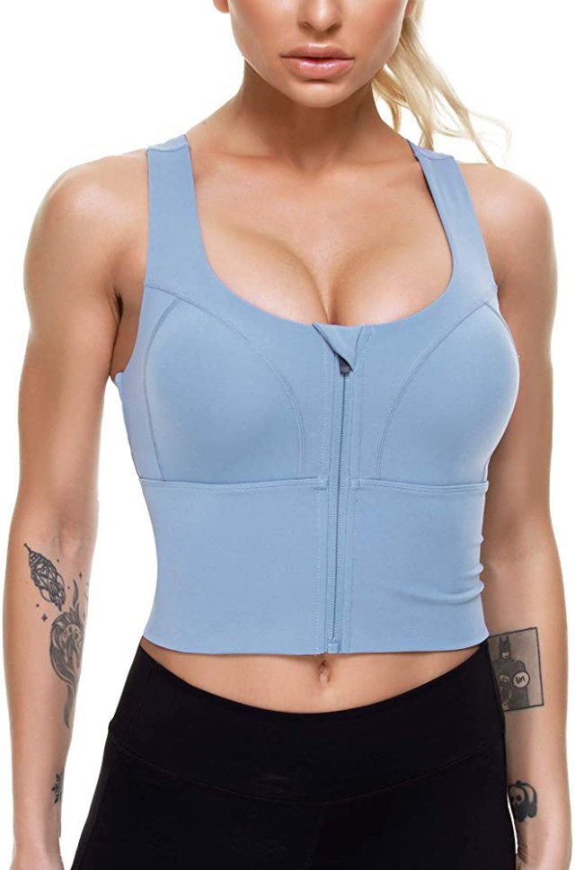 Best Longline Zip-front Sports Bra