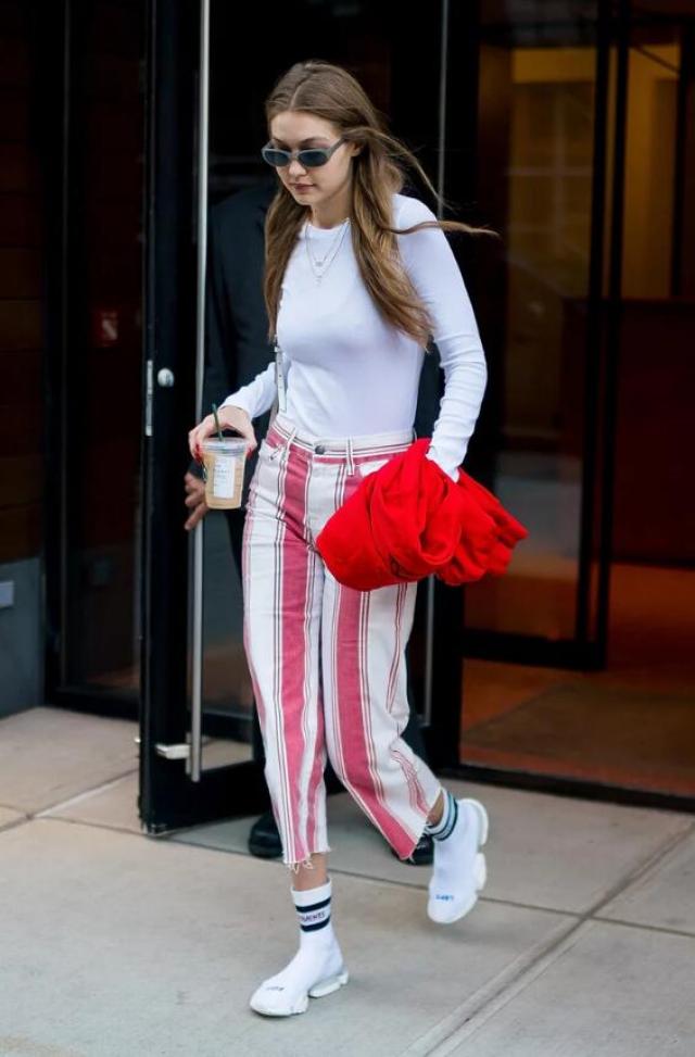 Gigi Hadid Vetements Reebok Sock Sneakers