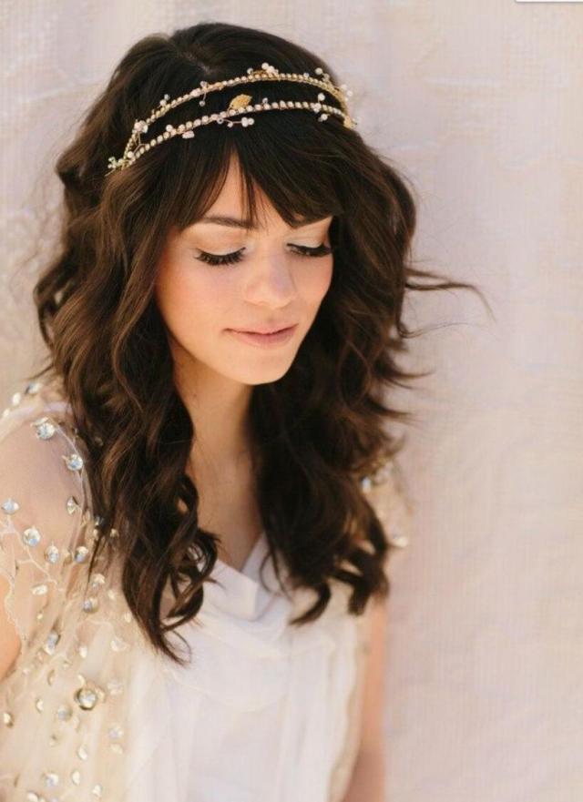 wedding hairstyle with bangs