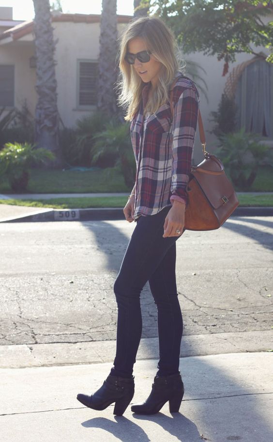 Rails Shirt, J Brand Skinny Jeans, Rag & Bone Harrow Booties