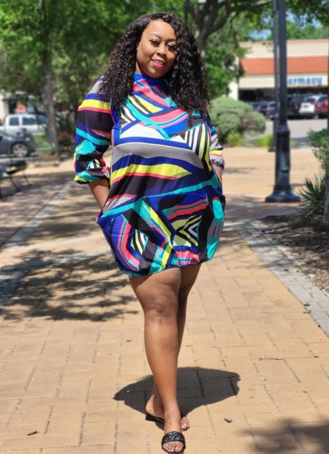 plus size SAVD Shades A LITTLE BUBBLY  Geometric Bubble Dress