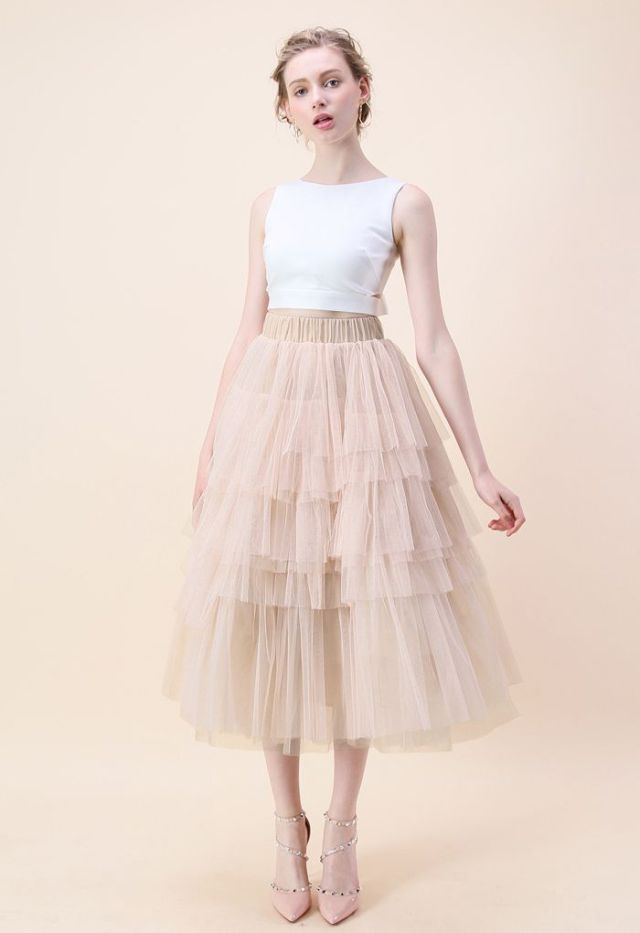 Tulle Skirt with white skirt