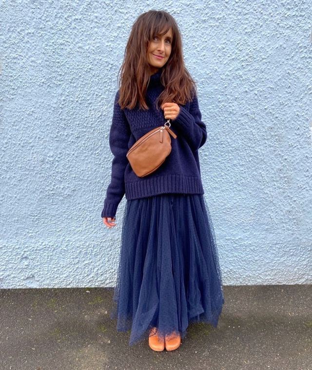 blue tulle skirt