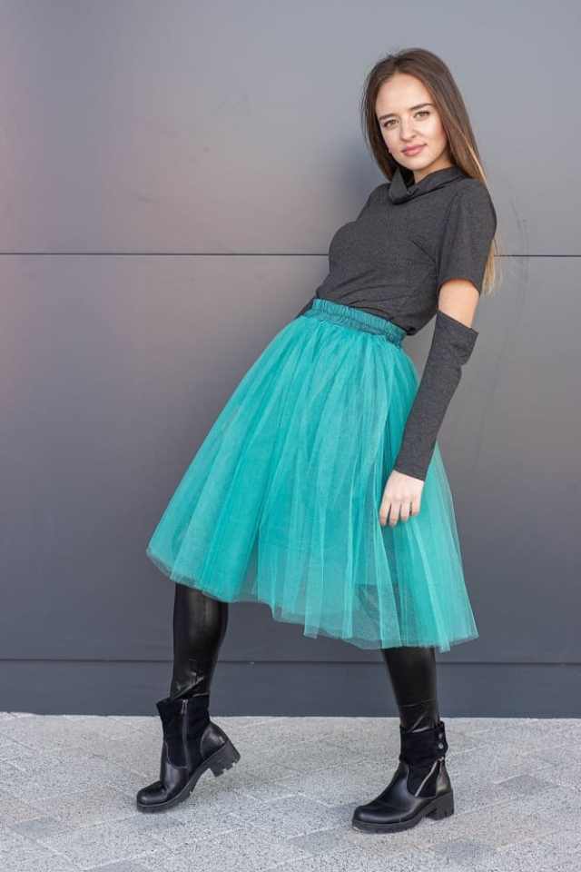 sky blue Tulle Skirt